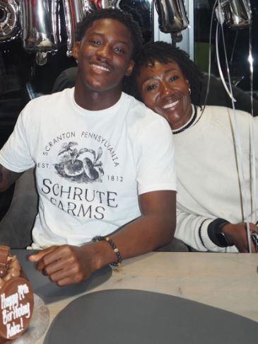 Abena Herold with her son Kobbie Mainoo on his birthday